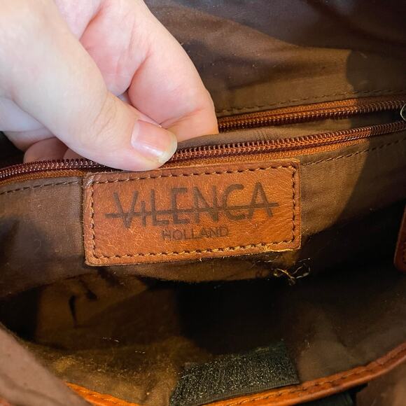 Vilenca Holland ANTHRO Brown Leather Flap Backpack with Laptop Compartment GUC - Picture 6 of 15